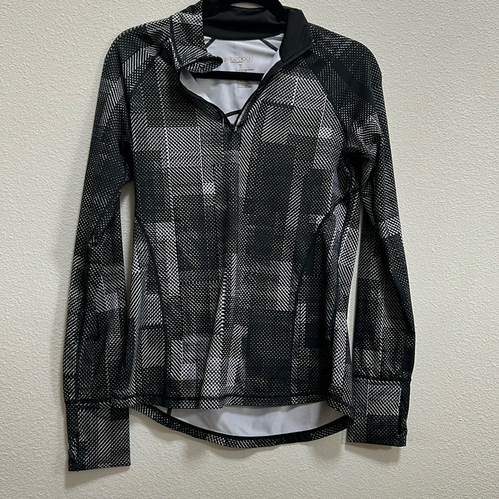 Women’s black and white half zip